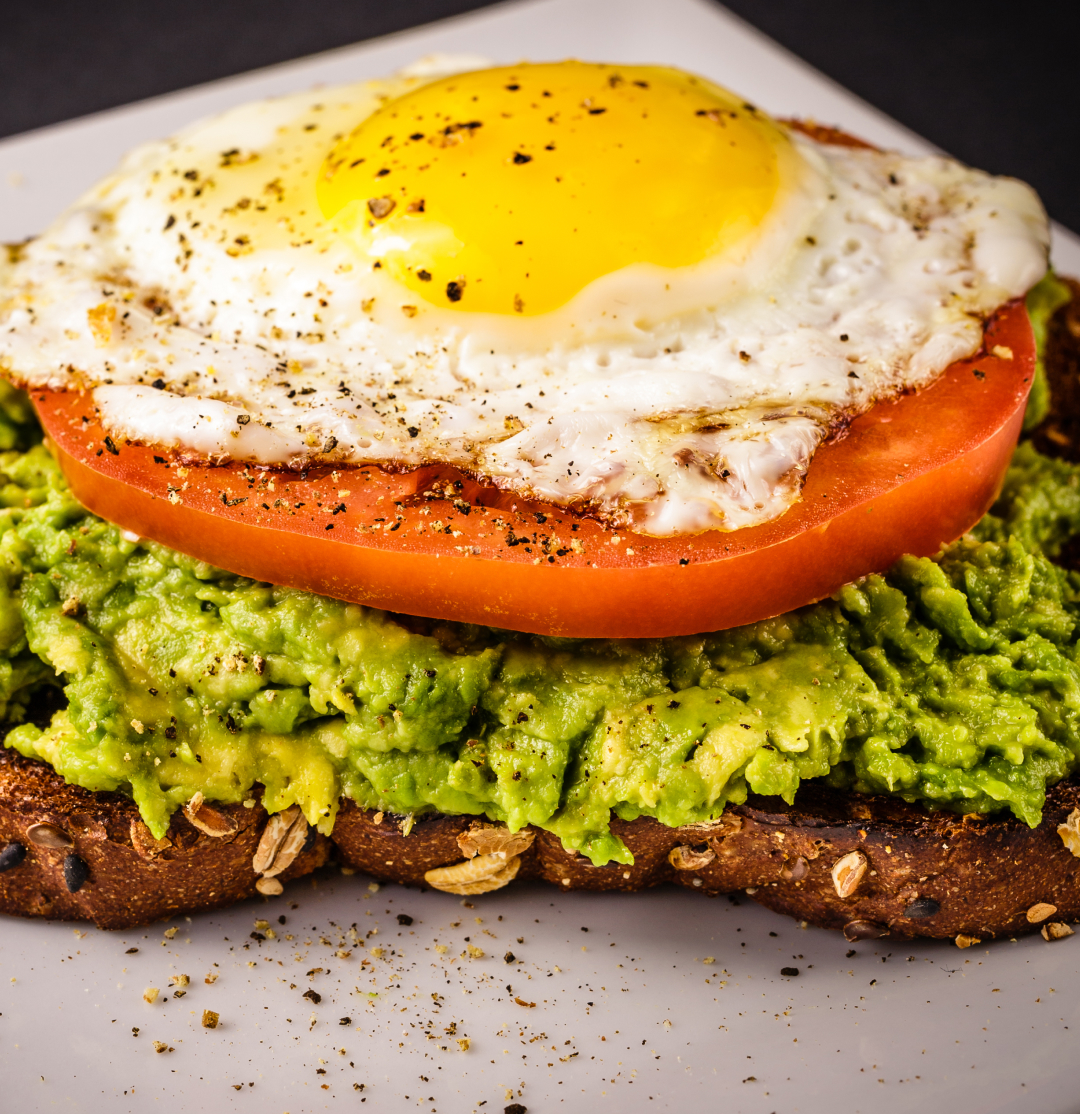 Fried egg toast seasoned with Smitties
